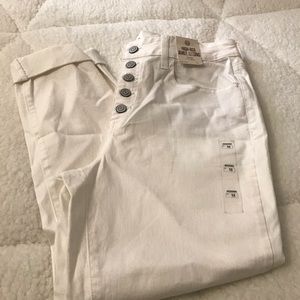 White super high rise ankle  jeggings